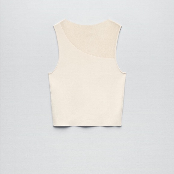 NWT! Zara cream combination knit top - Picture 6 of 9